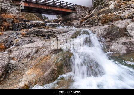 Torrent En Automne Dans la Vallée De La Restonica haute Corse 2 b Stockfoto