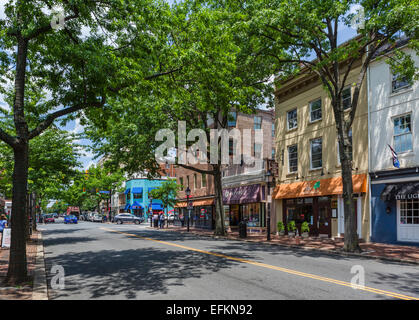 King Street im historischen Stadtzentrum von Alexandria, Virginia, USA Stockfoto