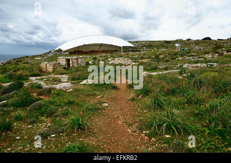 Mnajdra, Megalith-Tempel-Komplex Stockfoto