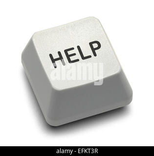 Service Computer Hilfe Kundenschlüssel isoliert auf weißem Hintergrund. Stockfoto