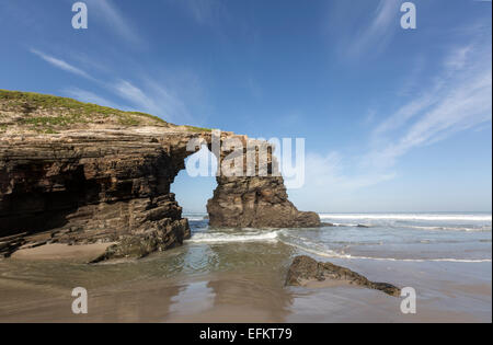 Touristischer Ort von Playa de Las Catedrales, Strand der Kathedralen, Ribadeo. Galicien Stockfoto