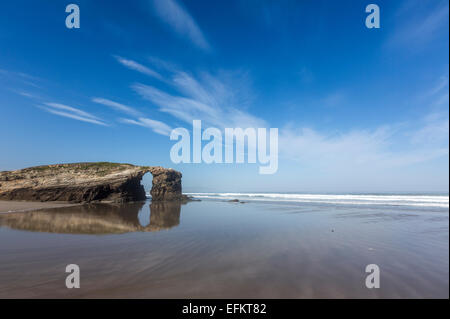 Touristischer Ort von Playa de Las Catedrales, Strand der Kathedralen, Ribadeo. Galicien Stockfoto