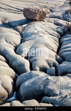 Erosion-Muster, Dinosaur Provincial Park, Alberta, Kanada. Stockfoto