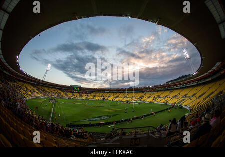 Wellington, Neuseeland. 6. Februar 2015. Westpac Stadion. Tag eins der HSBC Sevens, Westpac Stadium, Wellington, Neuseeland. Freitag, 6. Februar 2015. Bildnachweis: Aktion Plus Sport/Alamy Live-Nachrichten Stockfoto