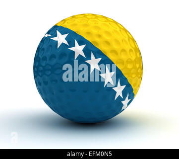 Bosnien-Herzegovinan-Golfball (isoliert mit Clipping-Pfad) Stockfoto