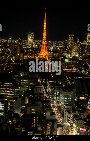 Tokyo Tower, Blick vom World Trade Center Gebäude, Hamamatsucho, Tokyo, Japan Stockfoto