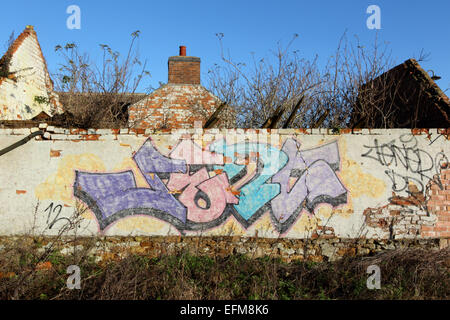 Graffitiwand Stockfoto