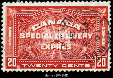 Kanada - zeigt ca. 1930:A Stempel gedruckt in Kanada besondere Lieferung express um 1930. Stockfoto