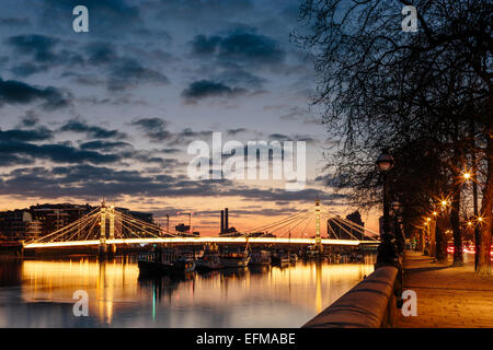 Albert Bridge Sonnenuntergang Stockfoto