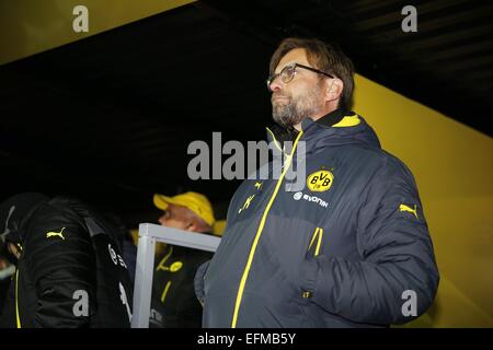 Dortmund, Deutschland. 4. Februar 2015. Jürgen Klopp (Dortmund) Fußball: Deutsche "Bundesliga" match zwischen Borussia Dortmund 0-1 FC Augsburg im Signal Iduna Park in Dortmund, Deutschland. © Mutsu Kawamori/AFLO/Alamy Live-Nachrichten Stockfoto