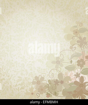 Vintage-Ecke Grenze Blumen gerahmt Hintergrund Stockfoto