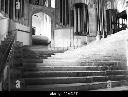 Wells ist eine Stadt, Kathedrale in Somerset England UK The Stairs, der Kapitelsaal in der Kathedrale von Wells Stockfoto