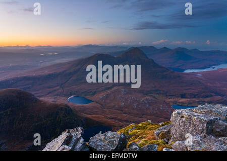 Blick über Cul Beag aus Cul Mor, Inverpolly Stockfoto