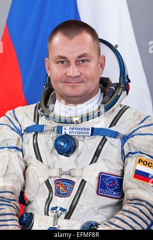 Internationale Raumstation ISS Expedition 45 Roscosmos Kosmonauten Alexej Ovchinin offizielle Porträt trägt den russischen Sokol Raum passen seine 29. Oktober 2014 in Star City, Russland. Stockfoto