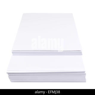 Stapel von a4 Blatt weißes Papier Stockfoto