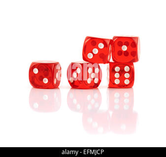 Red playing dices isolated Stockfoto