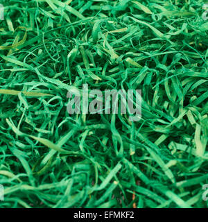 Grüne Bänder als Kunstrasen Dekoration Stockfoto