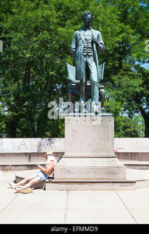 Chicago, USA - Juli 12,2013 - Abraham Lincoln-Statue in Chicago. Das Staatsoberhaupt (auch genannt Lincoln sitzen oder sitzen zahlreich Stockfoto