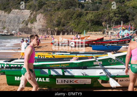 traditionelle Classics Rennveranstaltung auf Sydneys Bilgola Beach, Sydney, Australien Stockfoto