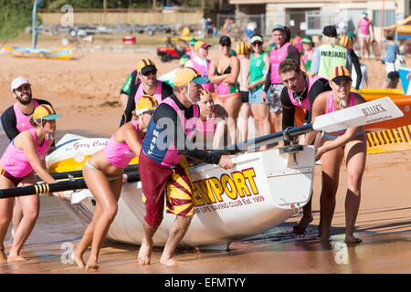 traditionelle Classics Rennveranstaltung auf Sydneys Bilgola Beach, Sydney, Australien Stockfoto