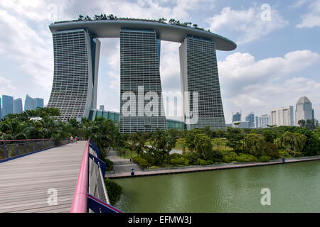 Das Marina Bay Sands Hotel in Singapur. Stockfoto