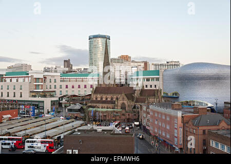 Stierkampfarena Einkaufszentrum Birmingham von Digbeth gesehen Stockfoto