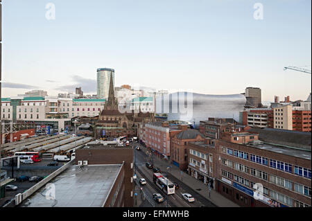 Stierkampfarena Einkaufszentrum Birmingham von Digbeth gesehen Stockfoto