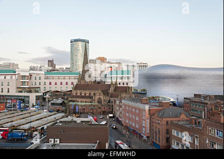 Stierkampfarena Einkaufszentrum Birmingham von Digbeth gesehen Stockfoto