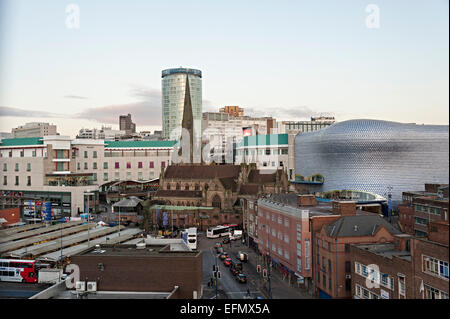 Stierkampfarena Einkaufszentrum Birmingham von Digbeth gesehen Stockfoto