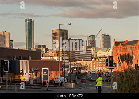 Stadtzentrum von Birmingham aus Digbeth gegenüber der Stierkampfarena erschossen Stockfoto