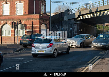 Birmingham Auto Crash Kollision in digbeth Stockfoto