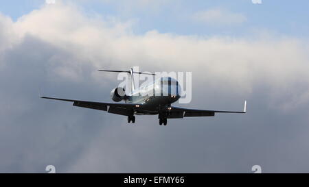 Bombardier CL-600 C-GGJA Air Canada Express (Jazz Aviation) im Endanflug bei YOW Ottawa Kanada, 19. April 2014 Stockfoto