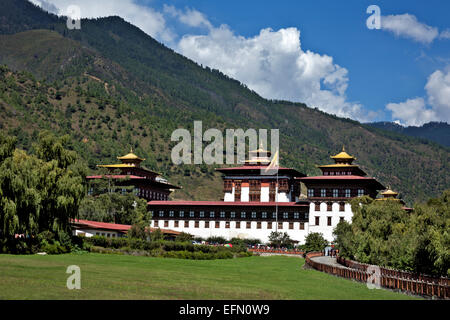 BU00048-00... BHUTAN-Trashi Chhoe Dzong, die wichtigsten Regierungsgebäude in der Hauptstadt Thimphu. Stockfoto