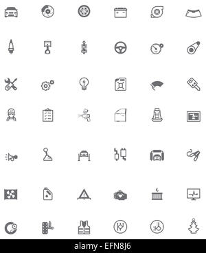 Vektor-Auto-Service im Zusammenhang mit Symbolen Stockfoto