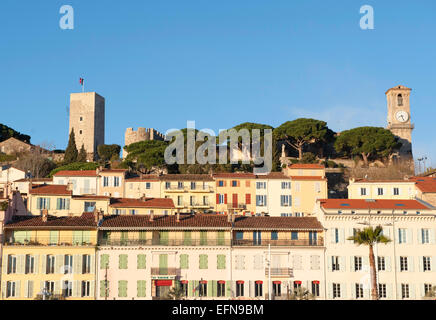 Blick auf die Altstadt von Cannes genannt Le Suquet, Côte d ' Azur, Frankreich Stockfoto