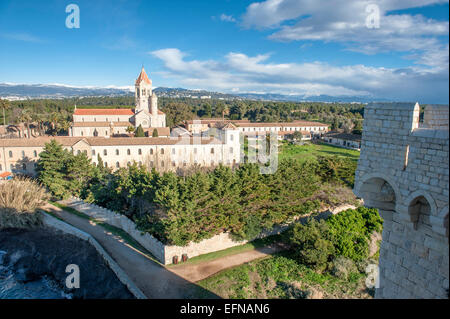 Abbaye de Lérins auf Île Saint-Honorat, Côte d'Azur, Frankreich Stockfoto