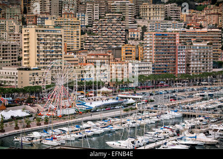 Hafen von Monaco, Monte Carlo, anzeigen. Horizontalen Schuss Stockfoto