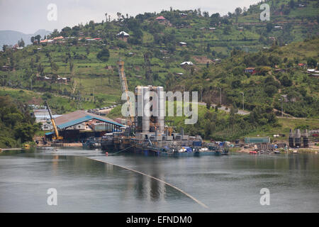 Kivuwatt-Biogas-Anlage im Bau am Rande des Lake Kivu, Ruanda Stockfoto