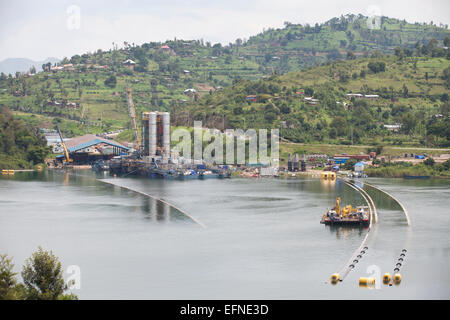 Kivuwatt-Biogas-Anlage im Bau am Rande des Lake Kivu, Ruanda Stockfoto