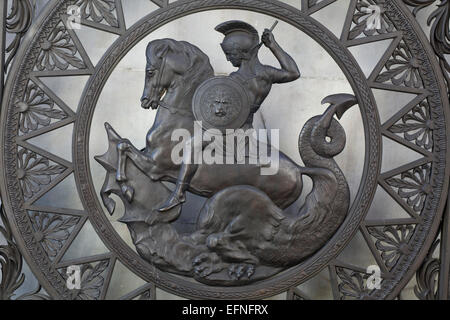 Bronze-römische Soldat vor den Toren von Marble Arch The City of London Stockfoto