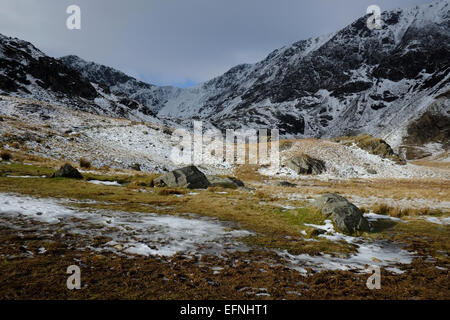 Cadir Idris im Winter im Schnee Stockfoto