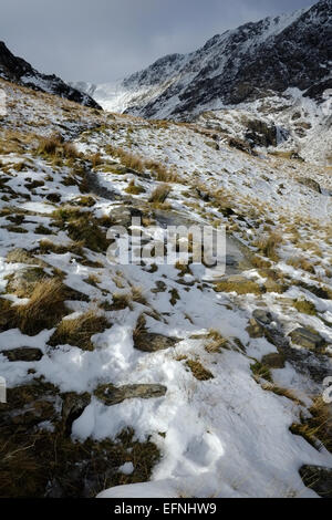 Cadir Idris im Winter im Schnee Stockfoto