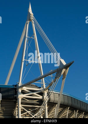 Außenansicht des das Millennium Stadium in Cardiff City Centre, Wales, aufgenommen am 6. Februar 2015. Stockfoto