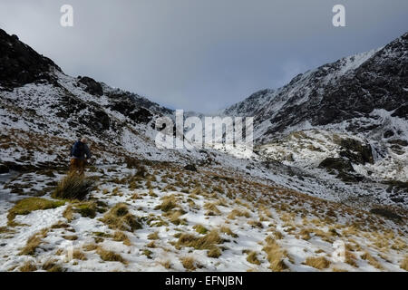 Cadir Idris im Winter im Schnee Stockfoto