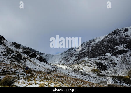 Cadir Idris im Winter im Schnee Stockfoto