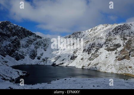 Cadir Idris im Winter im Schnee Stockfoto