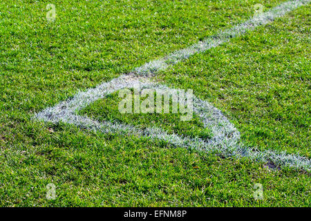 Eckpunkt auf dem Fußball Feld Stockfoto