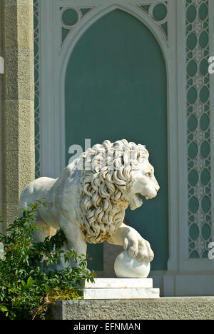 Detail des Palast - Crimea. Marmorlöwe. Stockfoto