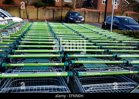 Waitrose Supermarkt Kunden Wagen Hythe Stadt Kent Grafschaft uk Februar 2015 Stockfoto
