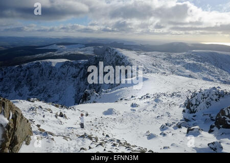 Cadir Idris im Winter im Schnee Stockfoto